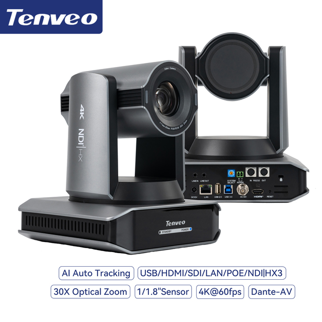 Professional-grade 4K60fps 30x PTZ Camera NDI|HX3 with USB3.0 HDMI SDI and LAN Port POE Support for Church Large Stage Studio