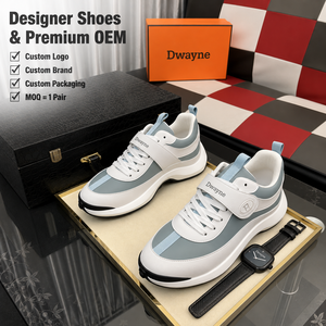 2026 Luxury Designer shoe for <b>Men</b> Women High Quality <b>Leather</b> Sneakers Blue <b>Grey</b> White Casual Sport Style <b>Trainers</b> New - Product Image 1