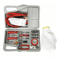 Kit d'outils d'urgence pour voiture avec câbles de démarrage robustes, tournevis, clé à douille, pince, gants de sécurité pour la réparation des panneaux de véhicule
