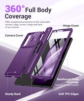 Étui BERFY pour Z Fold 6 en TPU+PC, peinture UV, antichoc, protection d'écran intégrée, support SPen intégré, cache-caméra coulissant dissimulé
