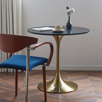 Table à manger Tulip, plateau en MDF, base en acier inoxydable, table basse moderne, salon, petit appartement, bureau, style nordique, meubles pour la maison