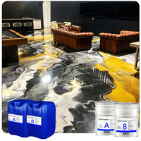 Résine liquide auto-nivelante hautement résistante aux rayures, peinture époxy métallique 3D pour revêtement de sol
