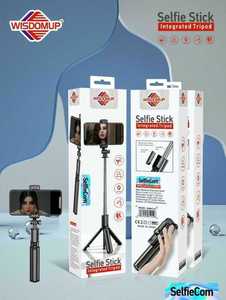 Bastone per selfie Wisdomup con treppiede integrato, pieghevole, in plastica e metallo, per l'uso con telefono e fotocamera. - Product Image 3