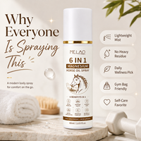Spray Corporel OEM 6-en-1 au Magnésium et Huile de Cheval pour un Mode de Vie Actif, Travail au Bureau, Voyage et Soins de Fitness – Séchage Rapide, Non Collant