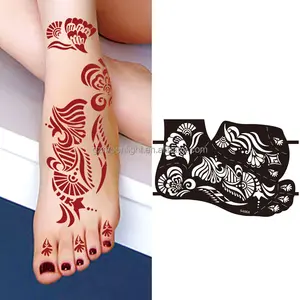 Nova chegada venda quente sexy tatuagem estêncil corpo pintura pé arte henna tatuagem estêncil