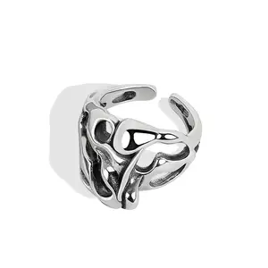 Fashion Jewelry Punk Hip Hop Unique Silver Color Skull Rings For Men punk skull wedding Ring Vintage Gothic Rings