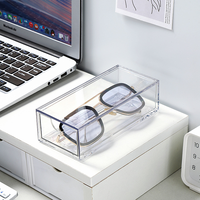 Boîte de rangement pour lunettes de soleil en acrylique transparent, présentoir à lunettes pliable multicouche, étui de rangement pour lunettes de bureau
