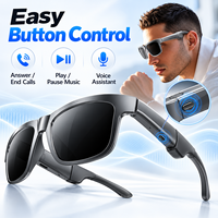 Lunettes de soleil intelligentes pour sport en extérieur, 5.4, 37g, avec coussinet nasal en silicone, 130mAh, 4-5H d'autonomie musicale et appels, UV400, Type-C, 50H en veille