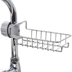 Staccabile In Acciaio Inox Appeso Bagno Cucina Scolapiatti Rubinetto Caddy Titolare Spugna - Product Image 1