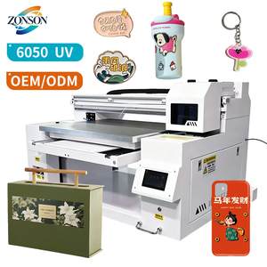 Imprimante UV numérique multifonctionnelle 6050UV hybride jet d'encre, à rouleaux et à plat, pour cuir/cartes/étiquettes, garantie 1 an, prix abordable - Product Image 1