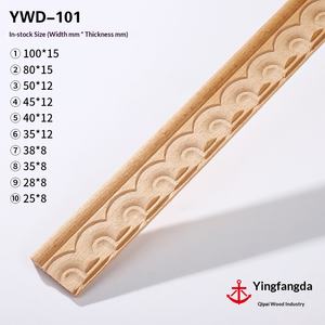 New Chinese-style Ingot Carved German Beech Solid <strong>Wood</strong> Molding Dongyang Fine Embossed Ceiling Wall Edge Strip Flower Door - Product Image 6