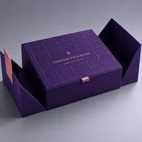 Boîte Cadeau Rigide Personnalisée de Luxe en Papier Écologique Violet avec Fermeture Magnétique, Revêtement UV, Logo Estampé à Chaud, Recyclable pour Perruques et Vins Haut de Gamme