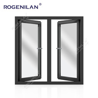 Ventanas de Aluminio Rogenilan con Mosquitera, Ventana de Vidrio de Aleación de Aluminio con Puente Térmico Roto, Ventana Abatible de Aluminio para Casa