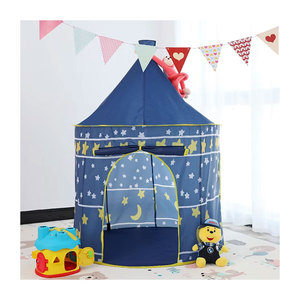 High Quality Indoor Outdoor Playhouse Castle Blue Pop up Teepee Kids Play Tent Sports Toy Polyester Easy Foldable - Product Image 1
