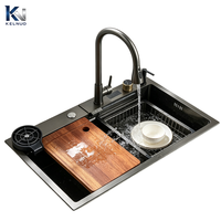 Évier de cuisine multifonctionnel avec robinet cascade pour poste de travail, qualité supérieure