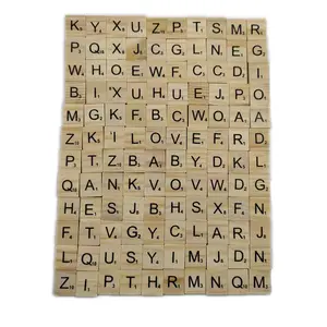 Piastrelle rustiche in legno con lettere dell'alfabeto per bambini puzzle in legno 3d giocattoli educativi per l'artigianato