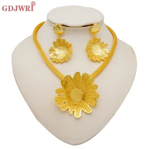 Gdjwri BJ1111 Gouden Ketting Mode Vrouwen Luxe Bruiloft Accessoires Sieraden Set 22kt