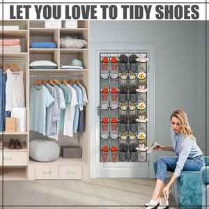 Over the Door <b>Shoe</b> Organizer 35Large Pockets Sturdy Oxford Fabric Hanging <b>Shoe</b> <b>Storage</b>, Durable <b>Wall</b> <b>Mounted</b> <b>Shoe</b> Rack Organizer - Product Image 4