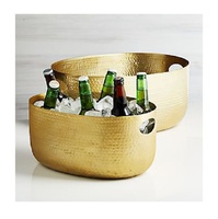 Seau à glace décoratif avec logo personnalisé, idéal pour les bars, les boîtes de nuit, les fêtes, seau à champagne vintage en laiton
