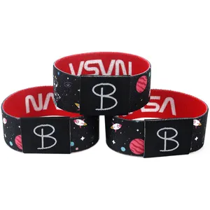 Pabrik Grosir Kustom Sublimasi Desain Polyester Gelang Fashion Elastis NFC Gelang 2023 Populer