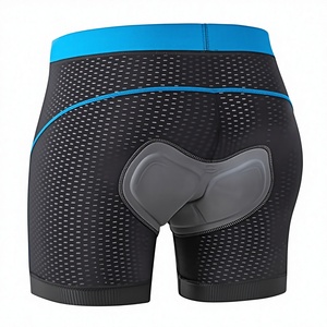 Cuissard de cyclisme pour homme noir et bleu avec rembourrage en gel 5D, doublure VTT et attaches antidérapantes aux jambes - Product Image 2