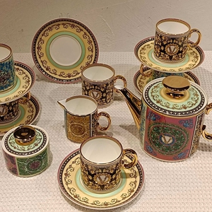 New European Pattern 15-Piece Ceramic Tea and Coffee <b>Set</b> Porcelain <b>PC</b> Afternoon Tea <b>Set</b> for Hotels Restaurants Business Gifts - Product Image 1