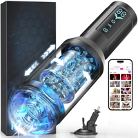 Machine sexuelle électrique à commande par application mains libres, stimulateur de pénis, jouets pour adultes, masturbateur masculin automatique vibrant, rotatif et pénétrant