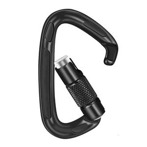 Aleación de aluminio negro al aire libre ligero escalada equipo de escalada mosquetón Clips Belay dispositivo para trabajar <span class=keywords><strong>en</strong></span> altura - Product Image 3