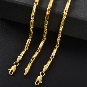 Timeless Sleek Copper 18K Gold Plated Geometric Link Customize Chain Bracelet Designer <b>Locket</b> Luxury Unisex Wedding Fashion Set - Product Image 5