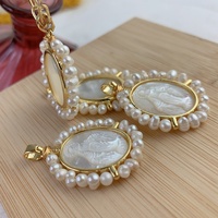 Pendentif en perle d'eau douce très joli, Mère de Dieu MOP, pendentif en perle à la mode