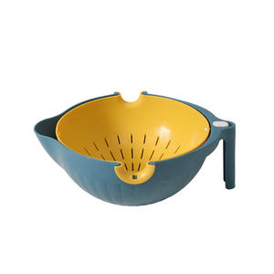 Panier de lavage double couche en plastique WHY318 pour fruits et légumes, passoire de cuisine, bol égouttoir pour aliments - Vente en gros - Product Image 2