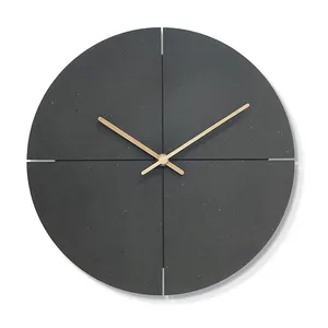 Relógio de parede de madeira design minimalista, relógio quadrado simples de madeira com logo personalizado, anel preto, mdf, novo, 2023