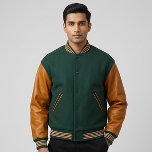 Veste universitaire oversize vierge de qualité supérieure à prix abordable pour hommes – Idéale pour le baseball et l'hiver - Product Image 1