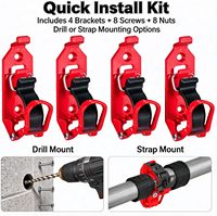 Kit de fixation robuste en métal et caoutchouc pour pelle, support de pelle en métal et caoutchouc pour porte-outils de toit de camion