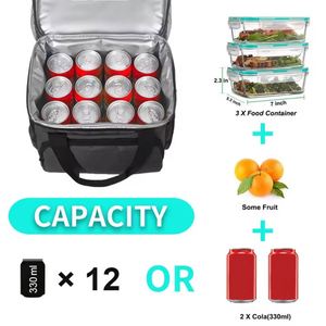 Cooler Lunch Bag Waterproof, Thermal Food Case, Insulated Bags With Adjustable Shoulder Strap, Picnic, Hiking - Product Image 3