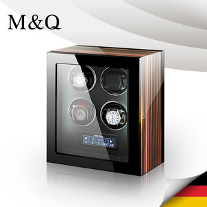 Boîte de rangement sécurisée pour montres automatiques M&Q Smart Fingerprint avec écran tactile LCD, 24 emplacements pour montres automatiques, moteur silencieux en bois - Product Image 5