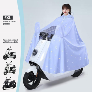Capa de Chuva para Motocicleta Elétrica Atacado Transparente em PVC Impermeável Reutilizável Proteção para Adultos Encomende Roupas de Chuva para Scooters - Product Image 6