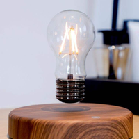 Lámpara de Escritorio/Mesa Moderna con Bombilla de Cristal Levitante Giratoria Automática de 360 Grados, Luz LED Magnética Flotante con Control Táctil para Sala de Estar
