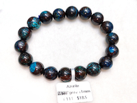 Bracelet extensible en perles rondes d'azurite et de malachite naturelles, bracelet de guérison en pierres précieuses polies pour un usage quotidien, cadeau en cristal pour hommes et femmes