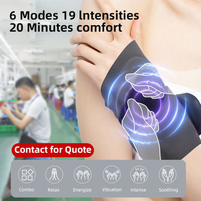 Wireless EM S Thermal Wrist Brace Heating Compression Support Band Ergonomic Massager 19 Intensity Levels Remote Control for