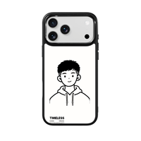 Coque de téléphone AG Feeling Black Edge avec design à capuche pour iPhone 17, 17 Pro Max, 16 Pro, 15, 15 Pro Max – Coque magnétique