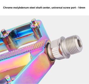 Pedales de Bicicleta Universales Zhuifeng de Aleación de Aluminio Ultraligeros, Antideslizantes, con Rodamientos QS-<span class=keywords><strong>BBP</strong></span>-01 para Bicicletas de Montaña y Carretera - Negro/Arcoíris - Product Image 4