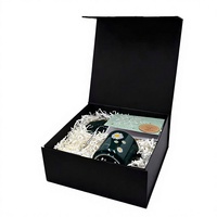Cajas de Papel Negro Plegables al Por Mayor con Recubrimiento UV Laminado, Materiales Reciclados, Cierre Magnético Rígido para Perfumes