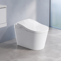 Kit de nettoyage intelligent pour toilettes avec purificateur allongé pour cuvette, bidet électrique à siphon en S, chasse d'eau automatique et télécommande