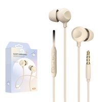 Écouteurs intra-auriculaires filaires en silicone confortables avec interface 3,5 mm, longue durée d'utilisation, sans réduction de bruit, pour le sommeil