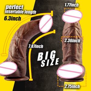 Productos para Adultos Femeninos Consolador Vibrador de Silicona Líquida Realista con Fuerte Ventosa Pene Flexible y Suave para Mujeres - Product Image 2