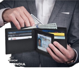 BOSHIHOHO Custom Bifold Genuine Leather Mens <b>Wallet</b> <b>RFID</b> <b>Blocking</b> Vintage Short Credit Card Holder Open Closure Engraved Design - Product Image 6