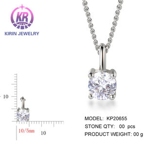 Collar con Colgante de Diamante <span class=keywords><strong>Moissanite</strong></span> Kirin Personalizado, Plata de Ley 925, 0.5CT GH VVS, Baño de Rodio, Baño de Oro de 18k, para Mujer - Product Image 3