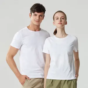 उच्च गुणवत्ता 100% कपास महिलाओं हे गर्दन सादे Stocklot के लिए रिक्त सस्ते Tshirts पुरुषों