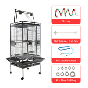 Cage à oiseaux respirante très vendue, durable, idéale pour l'élevage, convient à tous types d'oiseaux, avec jouet, anneau de patte, corde à voler, fourche - Product Image 1